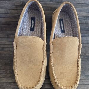 Lands’ End Men's Suede Leather Flannel Lined Moccasin Size 11